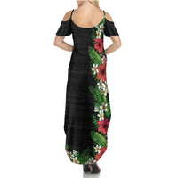 Hawaii Tropical Flowers and Leaves Summer Maxi Dress Tapa Pattern Colorful Mode LT03 - Polynesian Pride