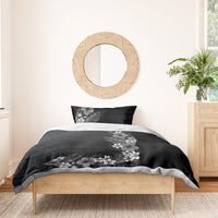 Hawaii Tropical Flowers and Leaves Bedding Set Tapa Pattern Grayscale Mode LT03 - Polynesian Pride