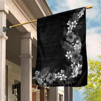 Hawaii Tropical Flowers and Leaves Garden Flag Tapa Pattern Grayscale Mode LT03 House Flag Grayscale - Polynesian Pride