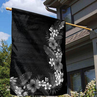 Hawaii Tropical Flowers and Leaves Garden Flag Tapa Pattern Grayscale Mode LT03 - Polynesian Pride