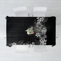 Hawaii Tropical Flowers and Leaves Tablecloth Tapa Pattern Grayscale Mode LT03 Grayscale - Polynesian Pride