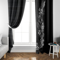 Hawaii Tropical Flowers and Leaves Window Curtain Tapa Pattern Grayscale Mode LT03 - Polynesian Pride