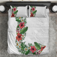 Hawaii Tropical Flowers and Leaves Bedding Set Tapa Pattern White Mode LT03 White - Polynesian Pride