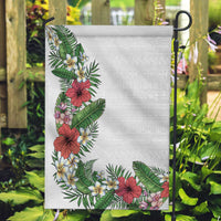 Hawaii Tropical Flowers and Leaves Garden Flag Tapa Pattern White Mode LT03 Garden Flag White - Polynesian Pride