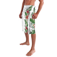 Hawaii Tropical Flowers and Leaves Lavalava Tapa Pattern White Mode LT03 - Polynesian Pride