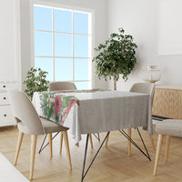 Hawaii Tropical Flowers and Leaves Tablecloth Tapa Pattern White Mode LT03 - Polynesian Pride