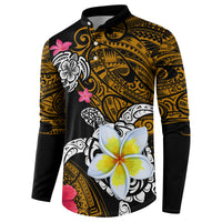 Hawaii Turtle and Tropical Flower Button Sweatshirt Polynesian Pattern LT03 - Polynesian Pride