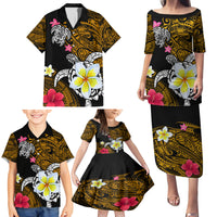 Hawaii Turtle and Tropical Flower Family Matching Puletasi and Hawaiian Shirt Polynesian Pattern LT03 - Polynesian Pride