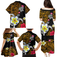 Hawaii Turtle and Tropical Flower Family Matching Puletasi and Hawaiian Shirt Polynesian Pattern LT03 - Polynesian Pride