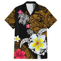 Hawaii Turtle and Tropical Flower Hawaiian Shirt Polynesian Pattern LT03 Black - Polynesian Pride