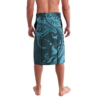 Hawaiian Manta Ray and Polynesian Tribal Tattoo Lavalava Turquoise Color LT03 - Polynesian Pride
