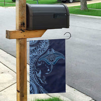 Hawaiian Manta Ray and Polynesian Tribal Tattoo Garden Flag Dark Navy Color LT03 - Polynesian Pride