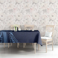 Hawaiian Manta Ray and Polynesian Tribal Tattoo Tablecloth Dark Navy Color LT03 - Polynesian Pride