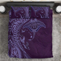 Hawaiian Manta Ray and Polynesian Tribal Tattoo Bedding Set Purple Color LT03 Purple - Polynesian Pride