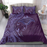 Hawaiian Manta Ray and Polynesian Tribal Tattoo Bedding Set Purple Color LT03 - Polynesian Pride