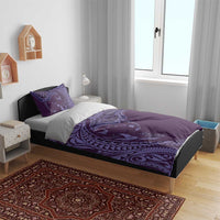 Hawaiian Manta Ray and Polynesian Tribal Tattoo Bedding Set Purple Color LT03 - Polynesian Pride