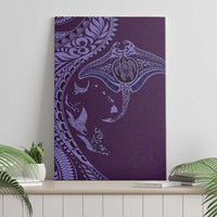 Hawaiian Manta Ray and Polynesian Tribal Tattoo Canvas Wall Art Purple Color LT03 - Polynesian Pride
