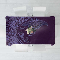 Hawaiian Manta Ray and Polynesian Tribal Tattoo Tablecloth Purple Color LT03 Purple - Polynesian Pride