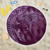 Hawaiian Manta Ray and Polynesian Tribal Tattoo Beach Blanket Pink Color LT03 One Size 150cm Pink - Polynesian Pride