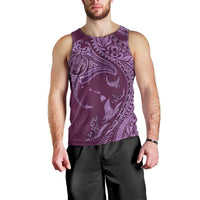 Hawaiian Manta Ray and Polynesian Tribal Tattoo Men Tank Top Pink Color LT03 - Polynesian Pride
