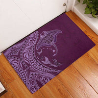 Hawaiian Manta Ray and Polynesian Tribal Tattoo Rubber Doormat Pink Color LT03 - Polynesian Pride