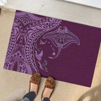 Hawaiian Manta Ray and Polynesian Tribal Tattoo Rubber Doormat Pink Color LT03 - Polynesian Pride