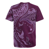 Hawaiian Manta Ray and Polynesian Tribal Tattoo Rugby Jersey Pink Color LT03 - Polynesian Pride