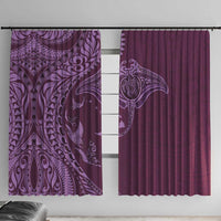 Hawaiian Manta Ray and Polynesian Tribal Tattoo Window Curtain Pink Color LT03 With Hooks Pink - Polynesian Pride