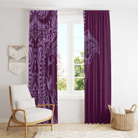Hawaiian Manta Ray and Polynesian Tribal Tattoo Window Curtain Pink Color LT03 - Polynesian Pride