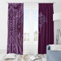 Hawaiian Manta Ray and Polynesian Tribal Tattoo Window Curtain Pink Color LT03 - Polynesian Pride