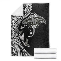 Hawaiian Manta Ray and Polynesian Tribal Tattoo Blanket Black Color LT03 - Polynesian Pride