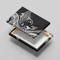 Hawaiian Manta Ray and Polynesian Tribal Tattoo Canvas Wall Art Black Color LT03 - Polynesian Pride