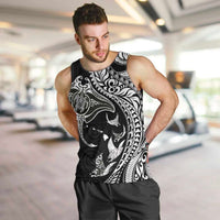 Hawaiian Manta Ray and Polynesian Tribal Tattoo Men Tank Top Black Color LT03 Black - Polynesian Pride