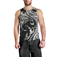 Hawaiian Manta Ray and Polynesian Tribal Tattoo Men Tank Top Black Color LT03 - Polynesian Pride