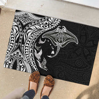 Hawaiian Manta Ray and Polynesian Tribal Tattoo Rubber Doormat Black Color LT03 - Polynesian Pride