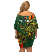Custom Papua New Guinea Oro Province Off Shoulder Short Dress PNG Birds Of Paradise Polynesian Arty Style LT03 - Polynesian Pride
