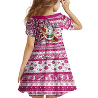 Custom Hawaii Mele Kalikimaka Family Matching Tank Maxi Dress and Hawaiian Shirt Santa Claus Surfing with Hawaiian Pattern Striped Pink Style LT03 - Polynesian Pride