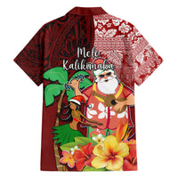 Hawaii Mele Kalikimaka Hawaiian Shirt Santa Claus and Hula Girl Tropical Folwer with Hawaiian Pattern LT03 - Polynesian Pride