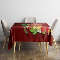Custom Hawaii Mele Kalikimaka Tablecloth Santa Claus and Hula Girl Tropical Folwer with Hawaiian Pattern LT03 - Polynesian Pride
