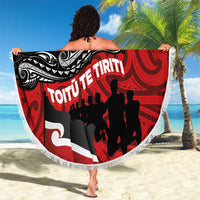 Aotearoa Toitu Te Tiriti Beach Blanket Honoring Te Tiriti o Waitangi Maori Haka LT03 - Polynesian Pride