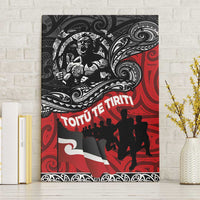 Aotearoa Toitu Te Tiriti Canvas Wall Art Honoring Te Tiriti o Waitangi Maori Haka LT03 Without Frame Red - Polynesian Pride