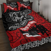 Aotearoa Toitu Te Tiriti Quilt Bed Set Honoring Te Tiriti o Waitangi Maori Haka LT03 Red - Polynesian Pride