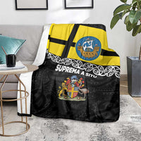 New Zealand Wellington Blanket The Capital's Emblems Flag and Koru Art LT03 - Polynesian Pride