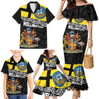 New Zealand Wellington Family Matching Mermaid Dress and Hawaiian Shirt The Capital's Emblems Flag and Koru Art