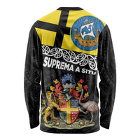 New Zealand Wellington Long Sleeve Shirt The Capital's Emblems Flag and Koru Art