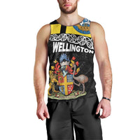 New Zealand Wellington Men Tank Top The Capital's Emblems Flag and Koru Art LT03 - Polynesian Pride