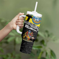 New Zealand Wellington Tumbler With Handle The Capital's Emblems - Flag and Koru Art LT03 - Polynesian Pride