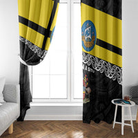New Zealand Wellington Window Curtain The Capital's Emblems Flag and Koru Art LT03 - Polynesian Pride