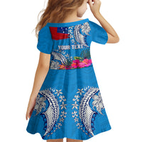 Personalised Samoa Coat Of Arms Family Matching Tank Maxi Dress and Hawaiian Shirt Tropical Flower Blue Polynesian Pattern LT03 - Polynesian Pride