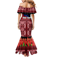 Samoa Flag Day Family Matching Mermaid Dress and Hawaiian Shirt Siapo Pattern and Ula Fala LT03 - Polynesian Pride
